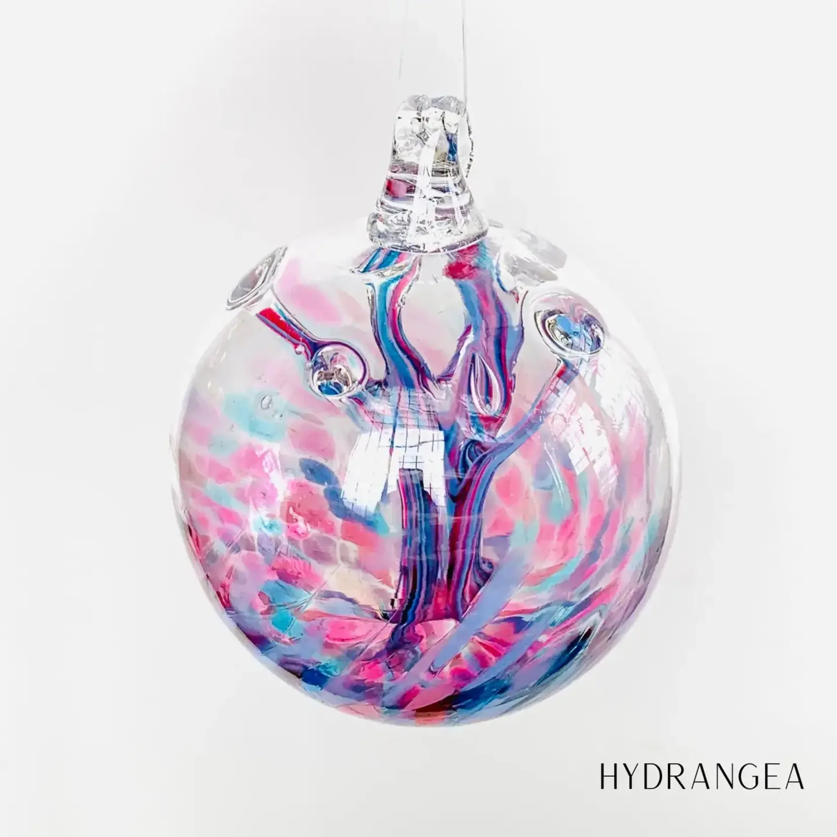 Handblown Glass 6" Wish Ball - Hydrangea