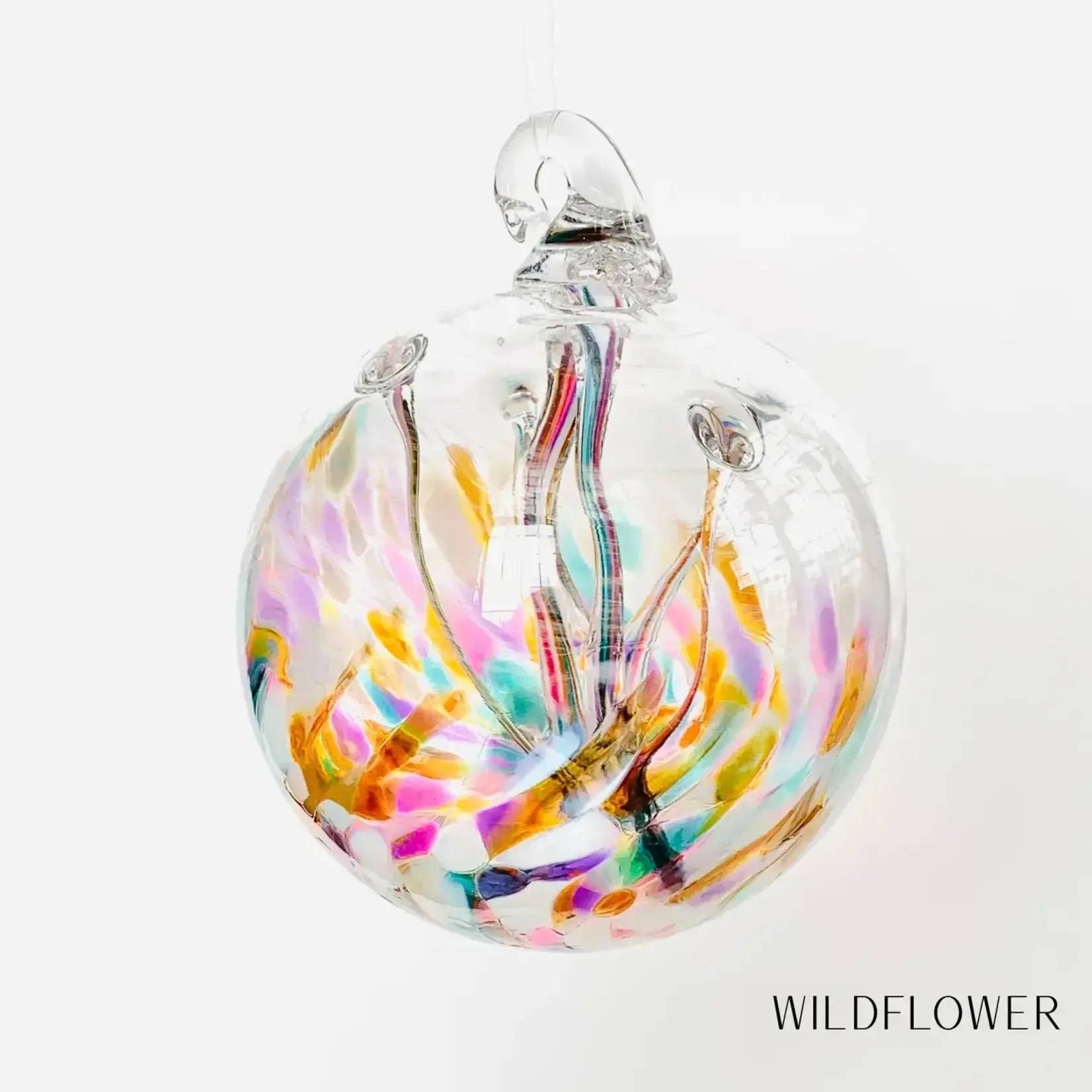 Handblown Glass 6" Wish Ball - Wildflower