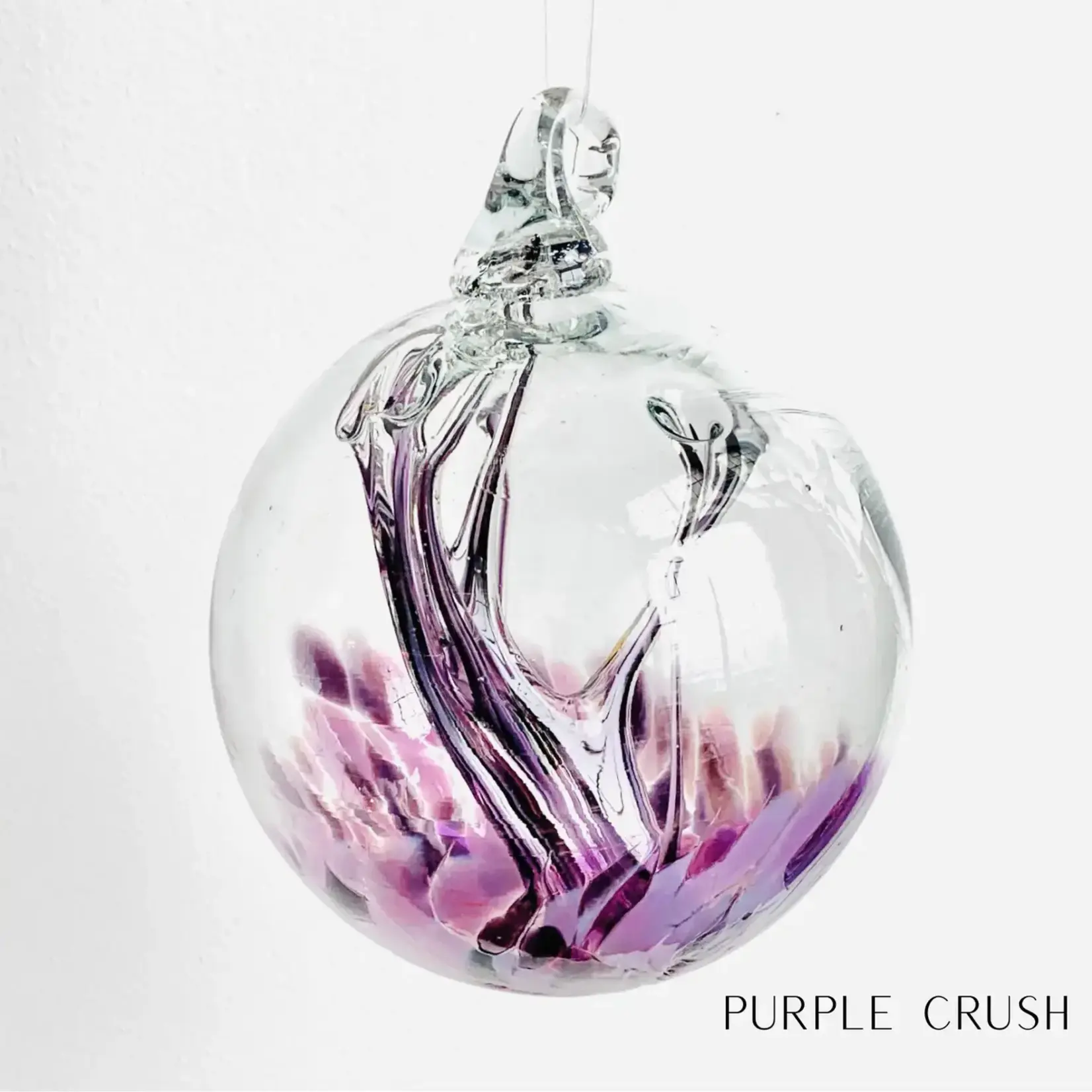 Handblown Glass 6" Wish Ball - Purple Crush