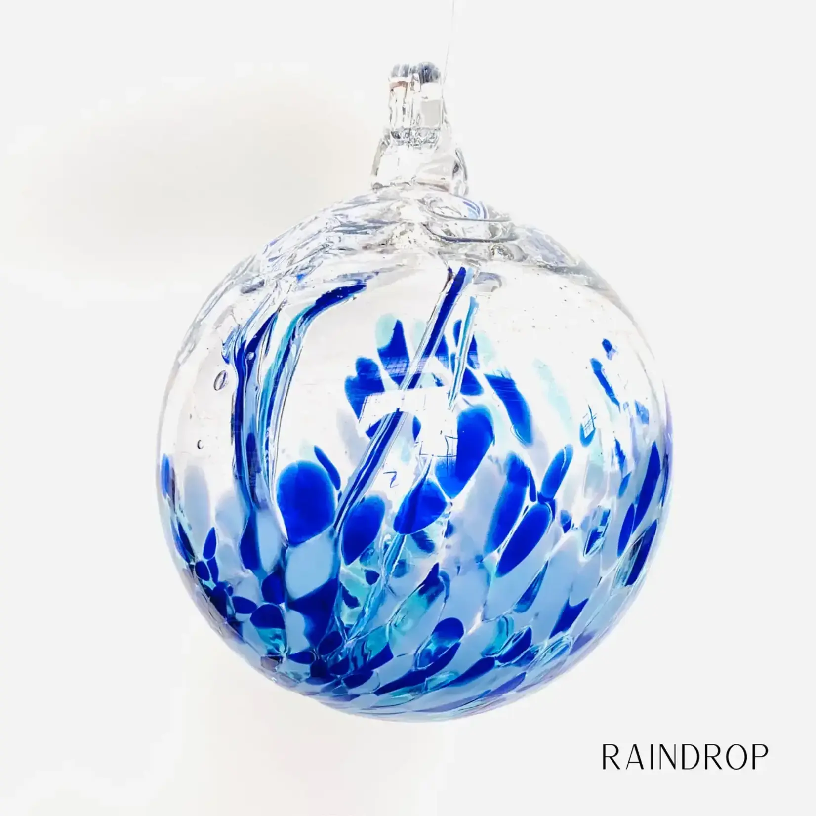Handblown Glass 6" Wish Ball - Raindrop