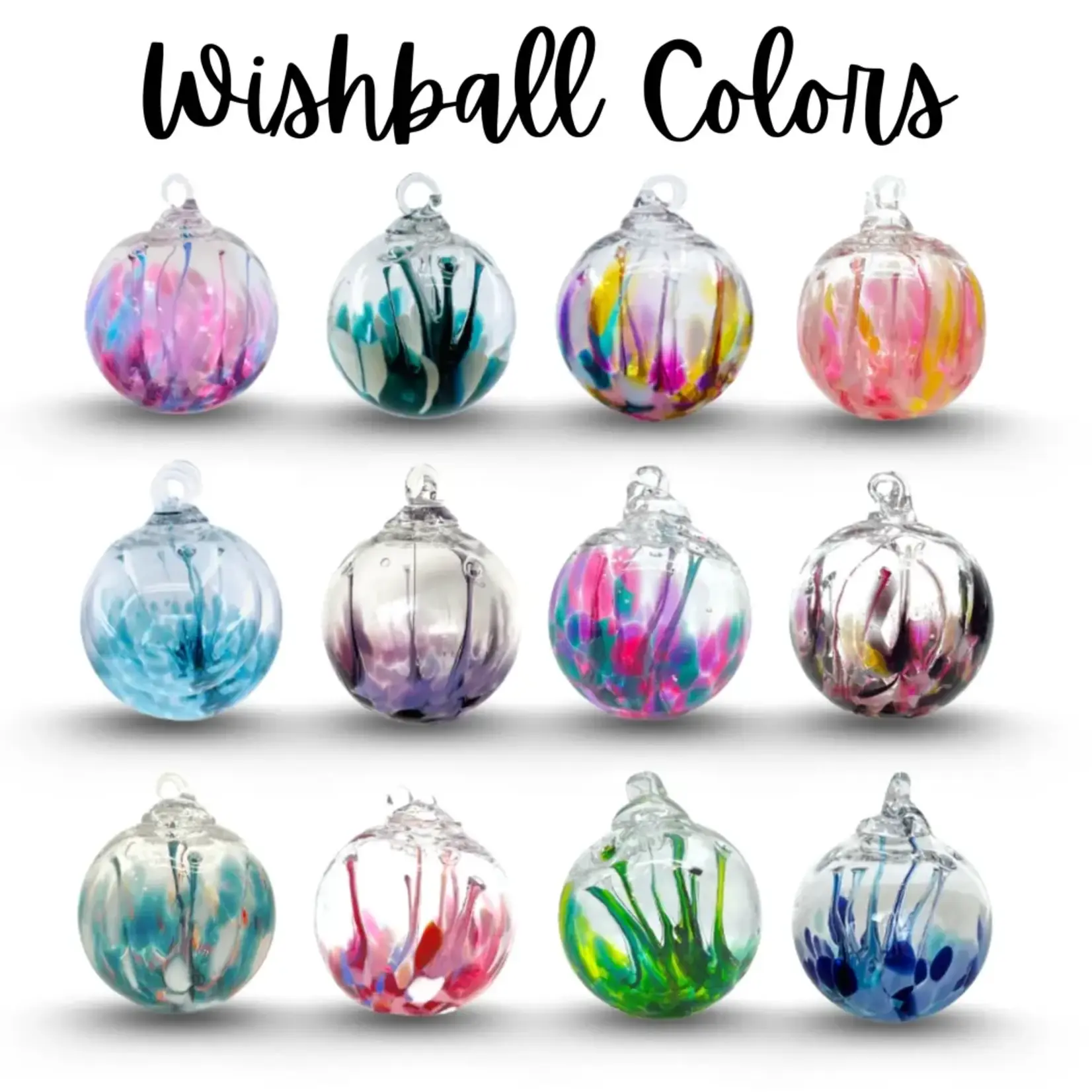 Handblown Glass Wish Ball 3" -Variety of Colors