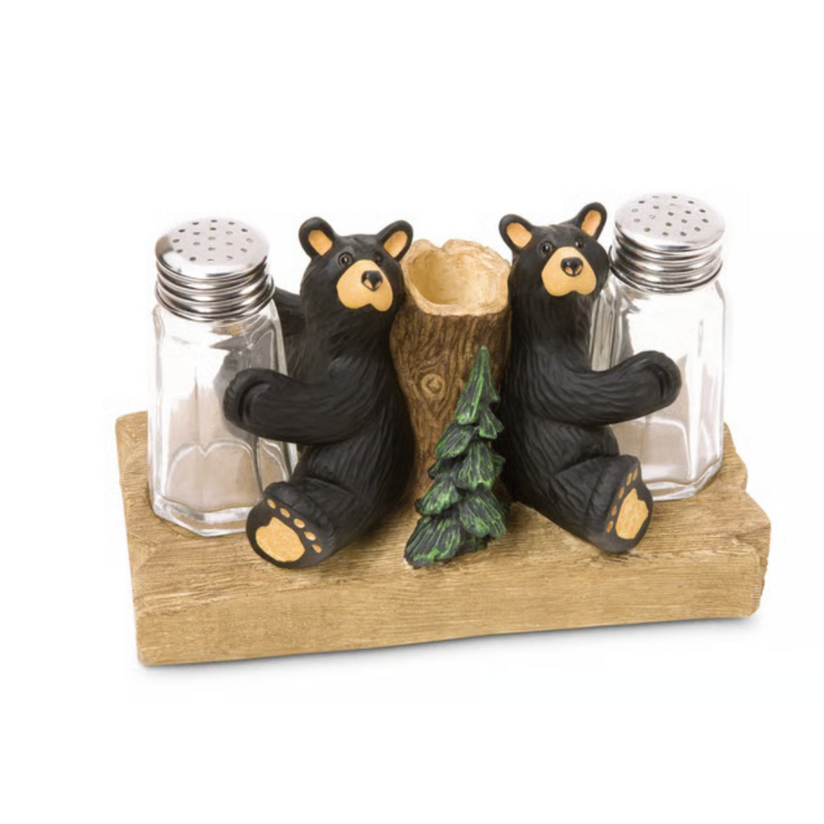 Demdaco Bear Salt & Pepper with Toothpick Holder