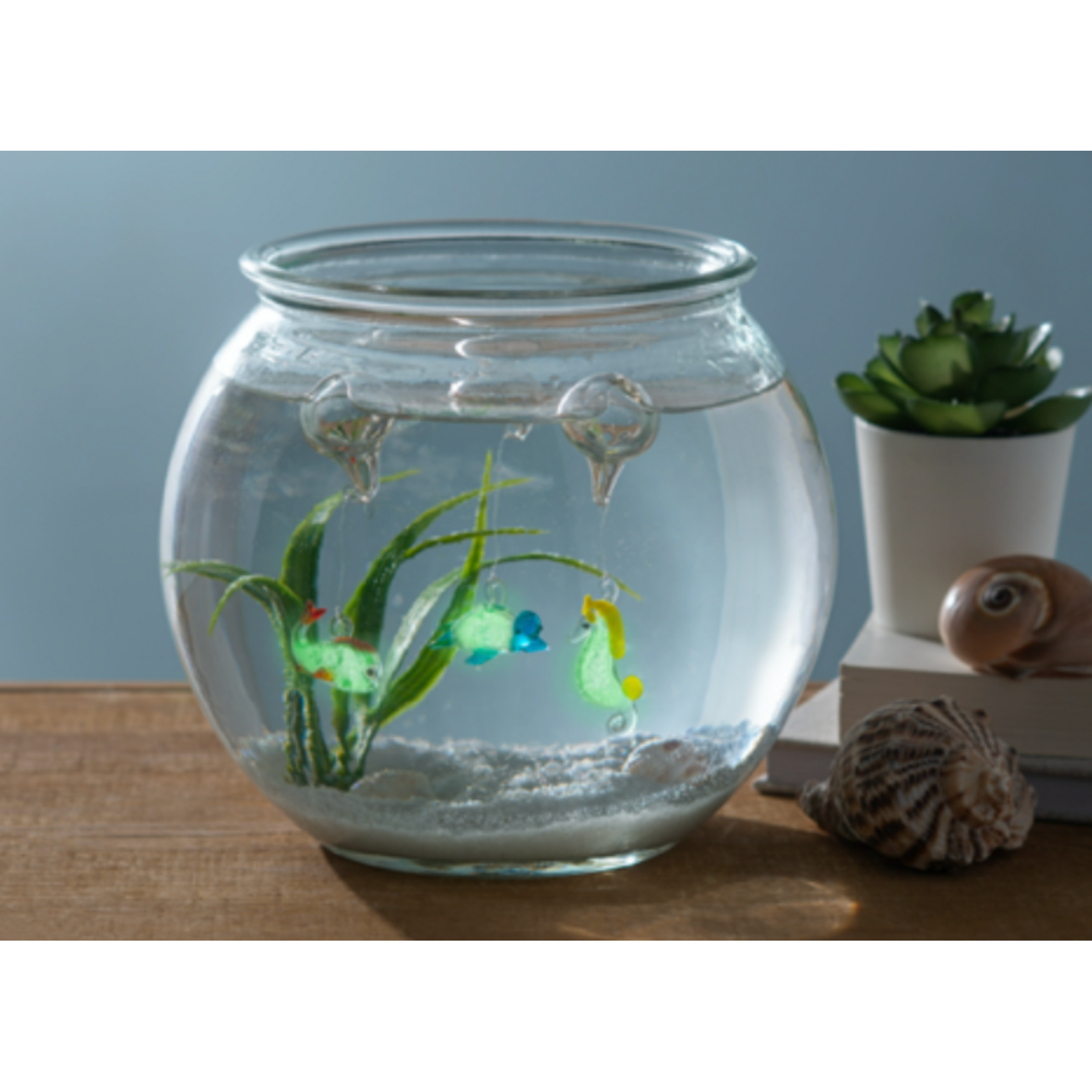 Ganz Floating Glow in Dark Glass Sea Figures