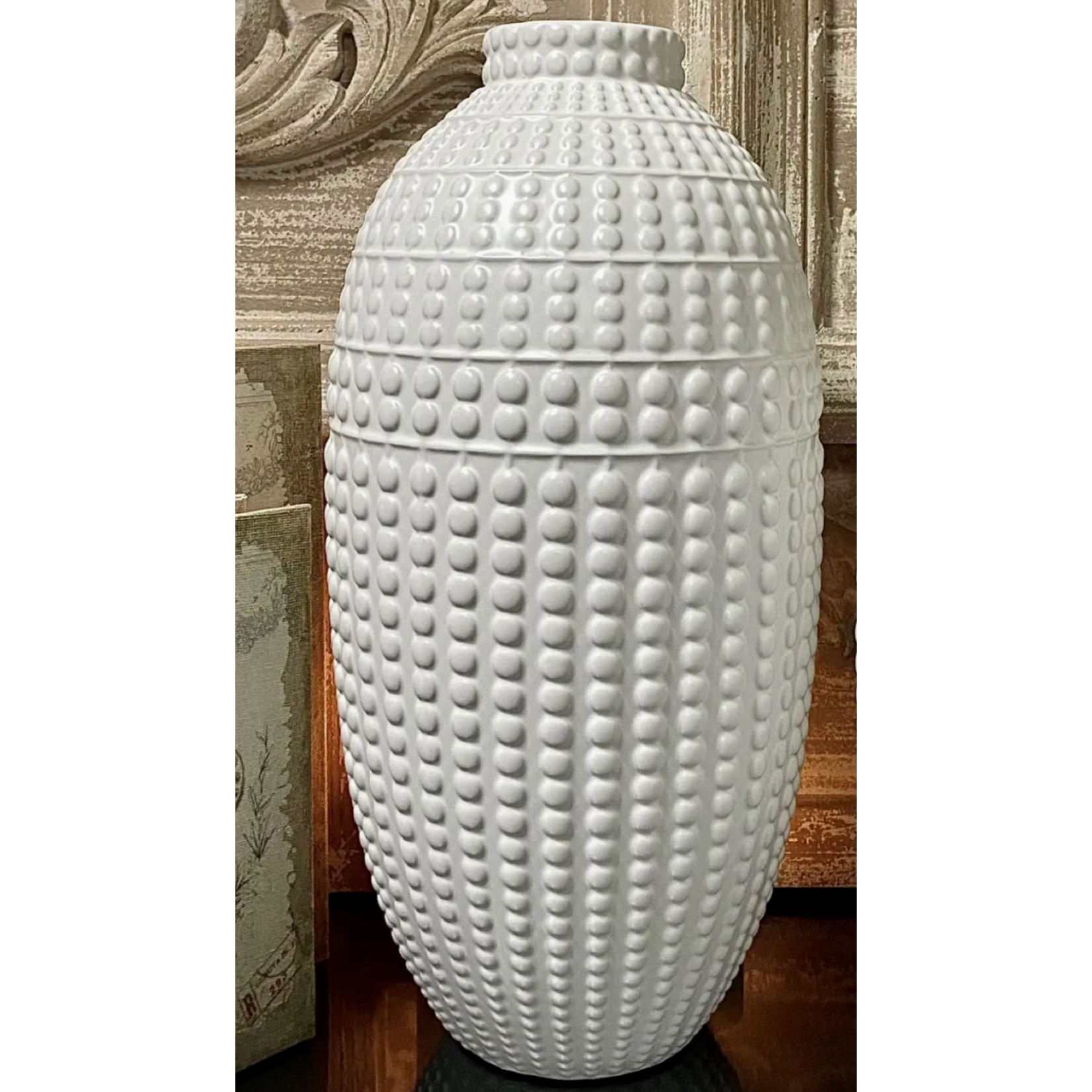 The Lighted Garden White Ceramic Vase-Large