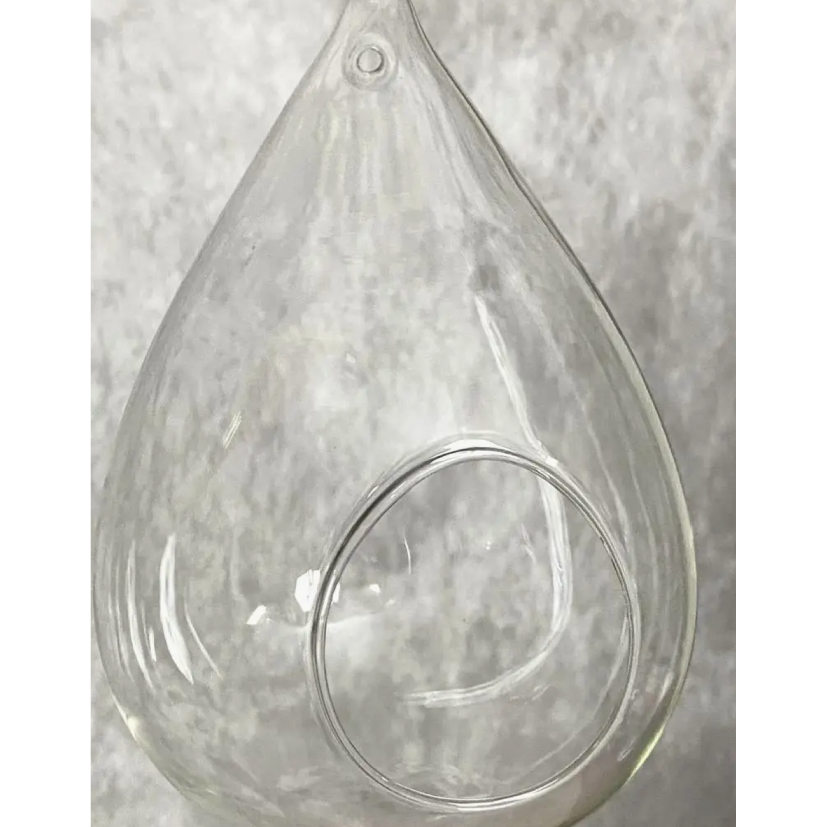 The Lighted Garden Glass Teardrop Tea Light/Plant Holder-4"Dx6.5"H