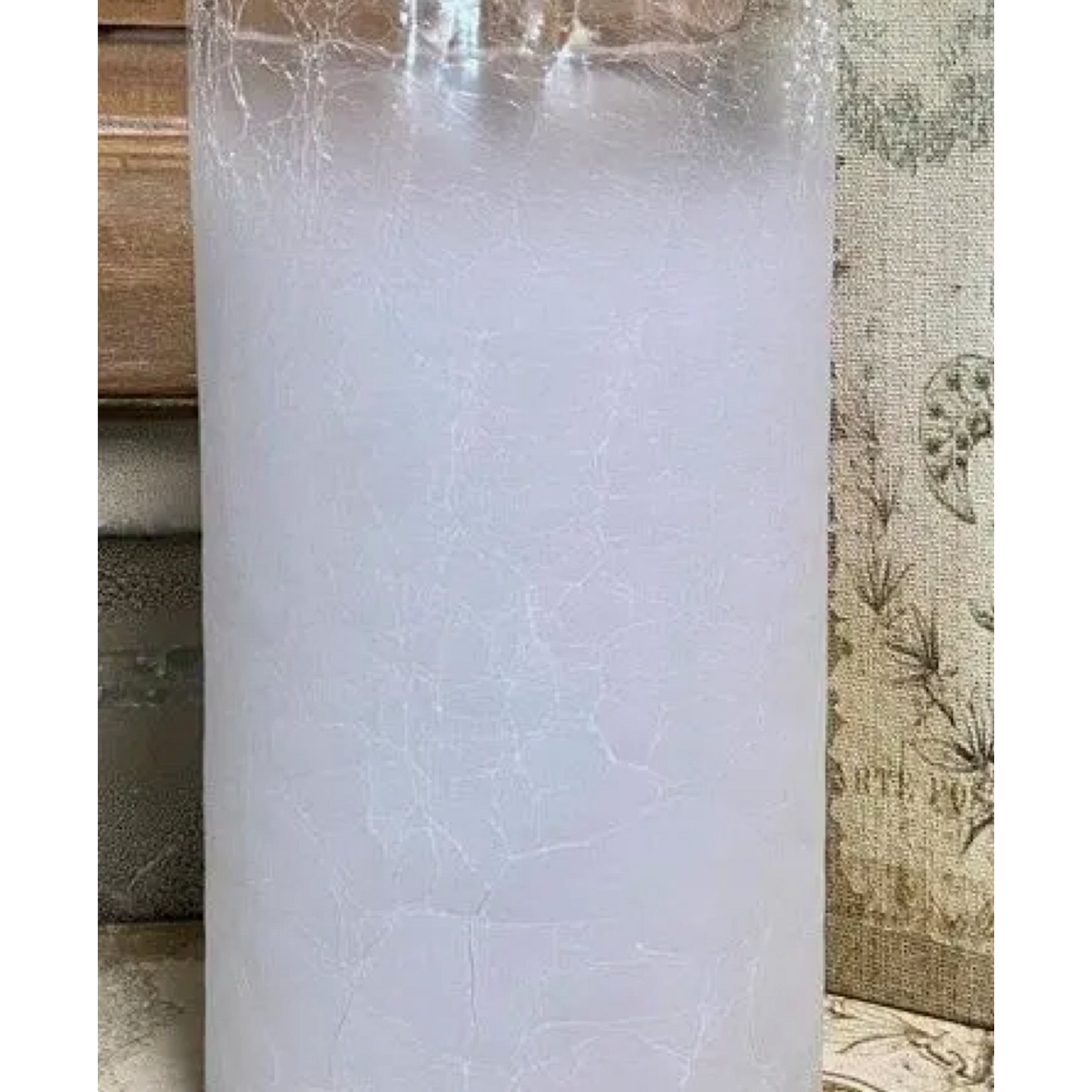 The Lighted Garden White Crackle/ Frosted Cylinder for Candles, String Lights, etc. 4" x 7.25"