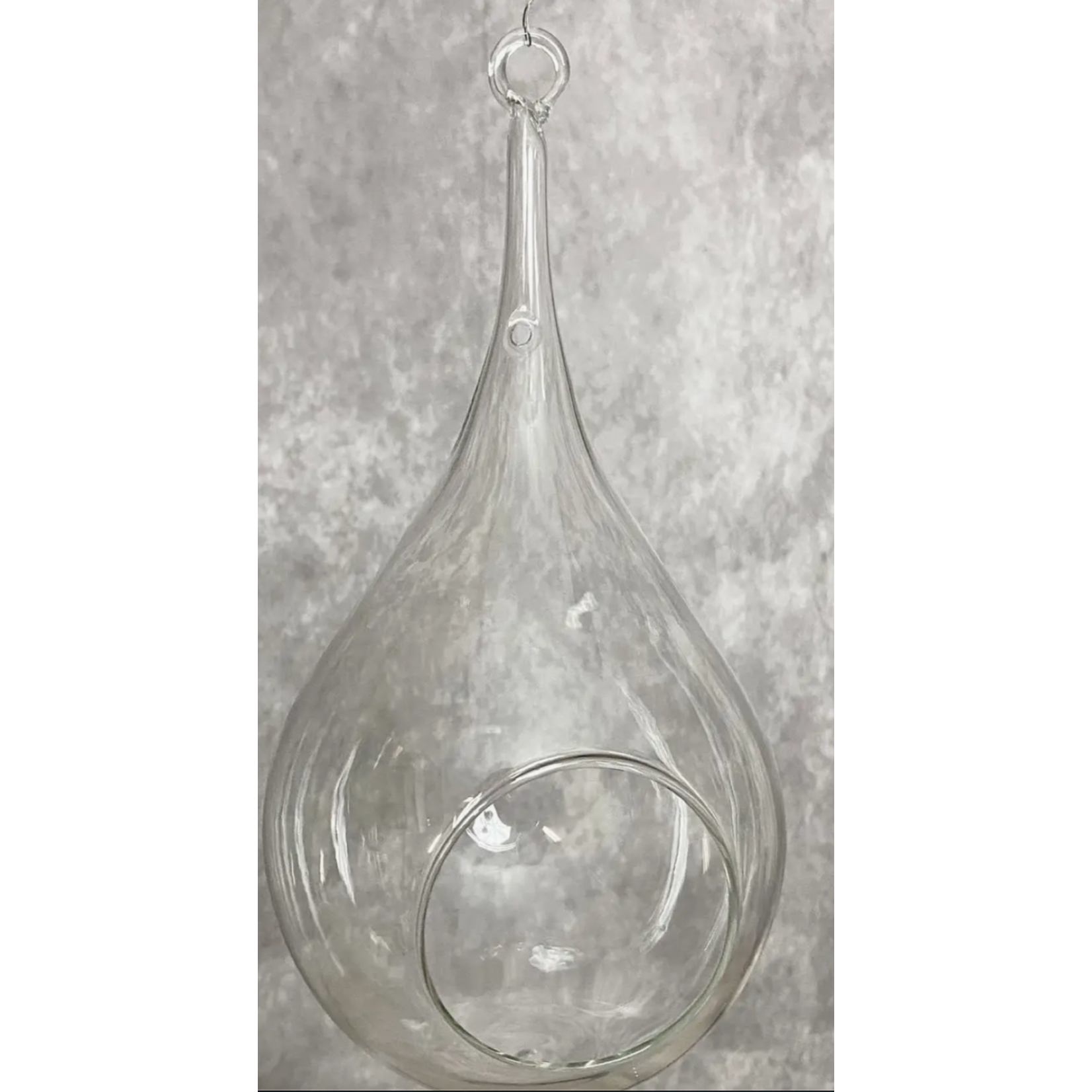 The Lighted Garden Glass Teardrop Tea Light/Plant Holder-5"Dx9"H