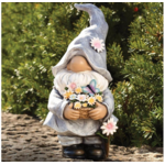 Gnome Statue-Spring Flowers