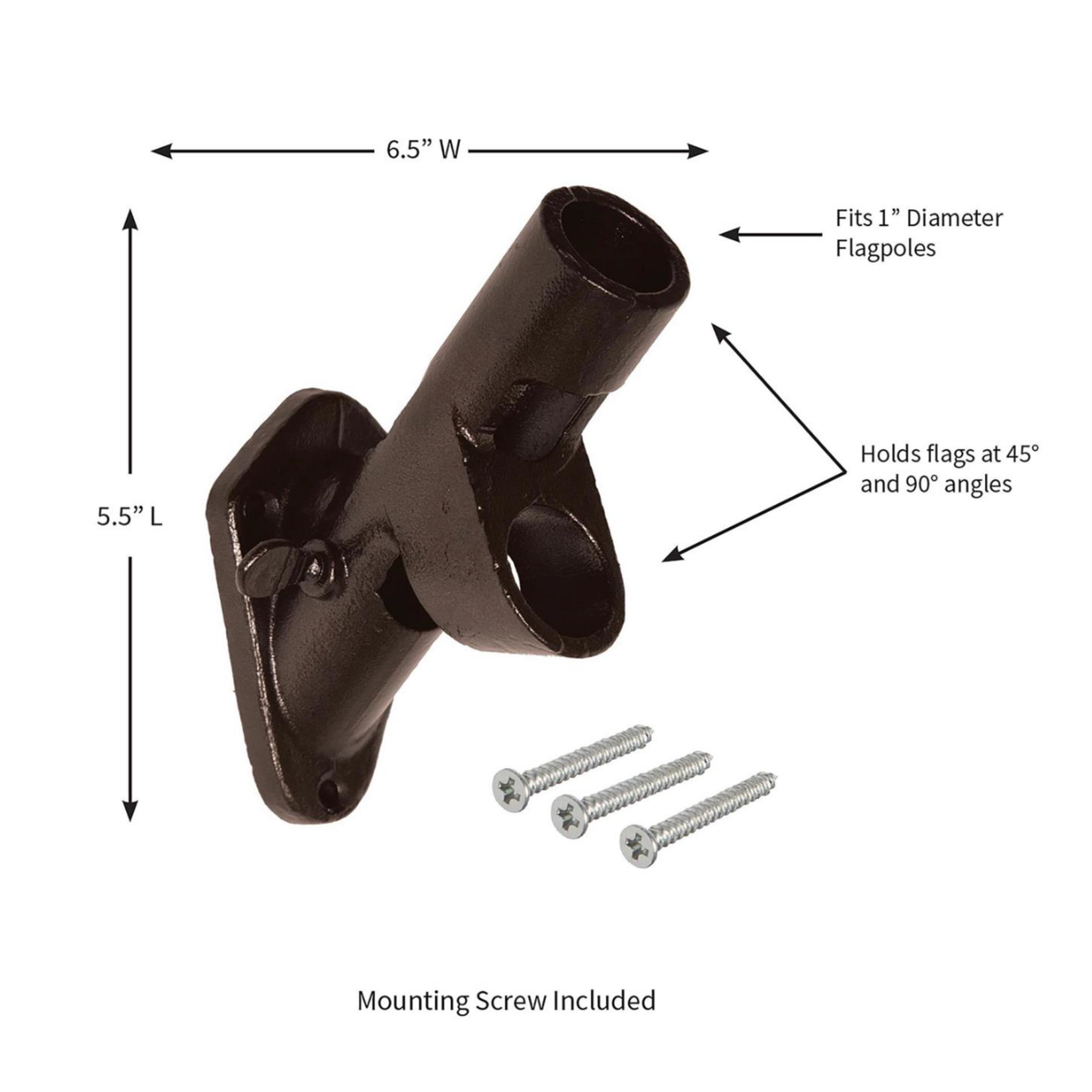 2-Position Cast Iron Bronze House Flag Bracket