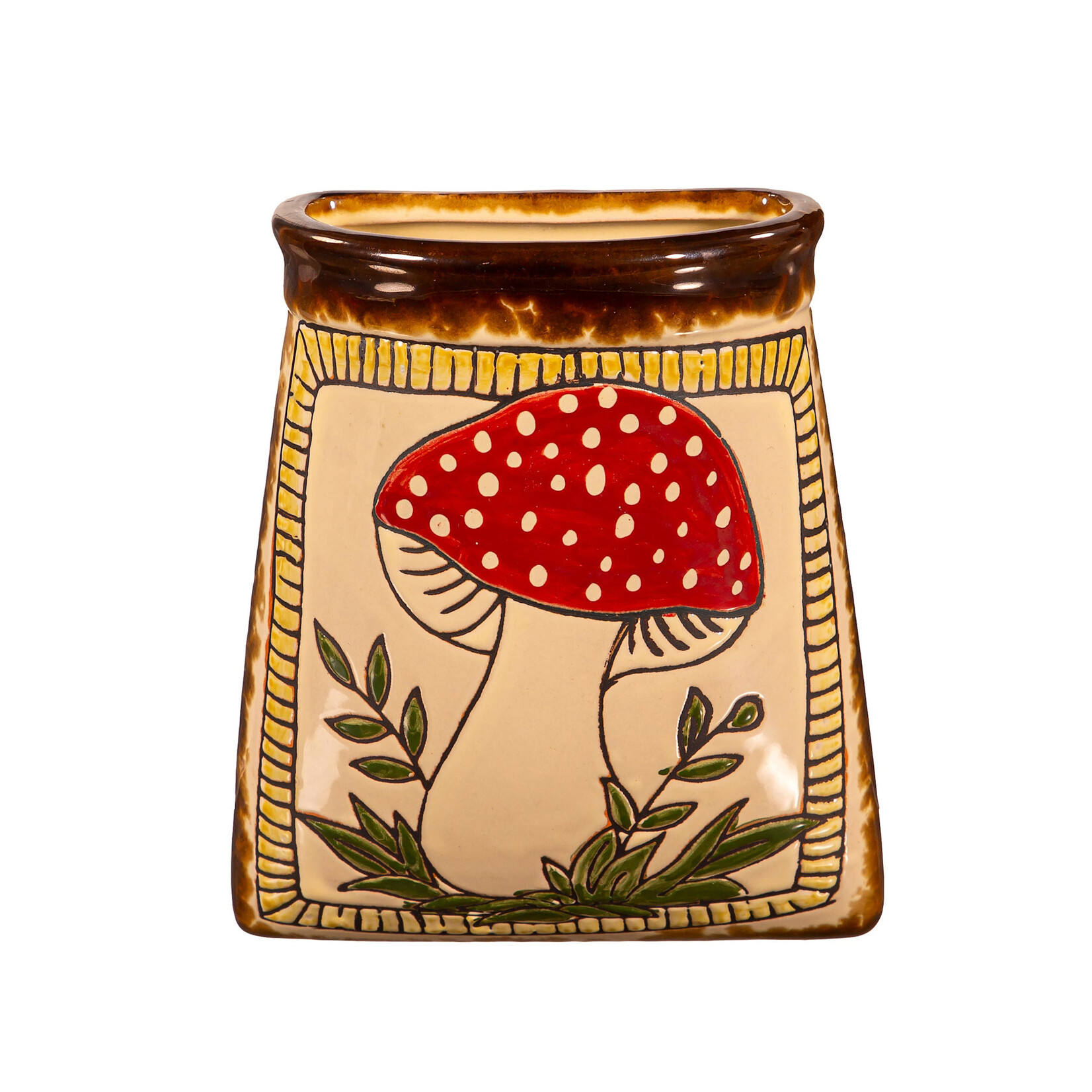 Ceramic Mini Wall Pocket Planter Mushroom
