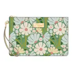 Wild Daisy Design Zip Pouch Wristlet with Zipper Closure and Removable Wrist Strap