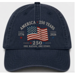 Gemishi America 250 Years Embroidered Hat, 1776–2026 Patriotic Cap