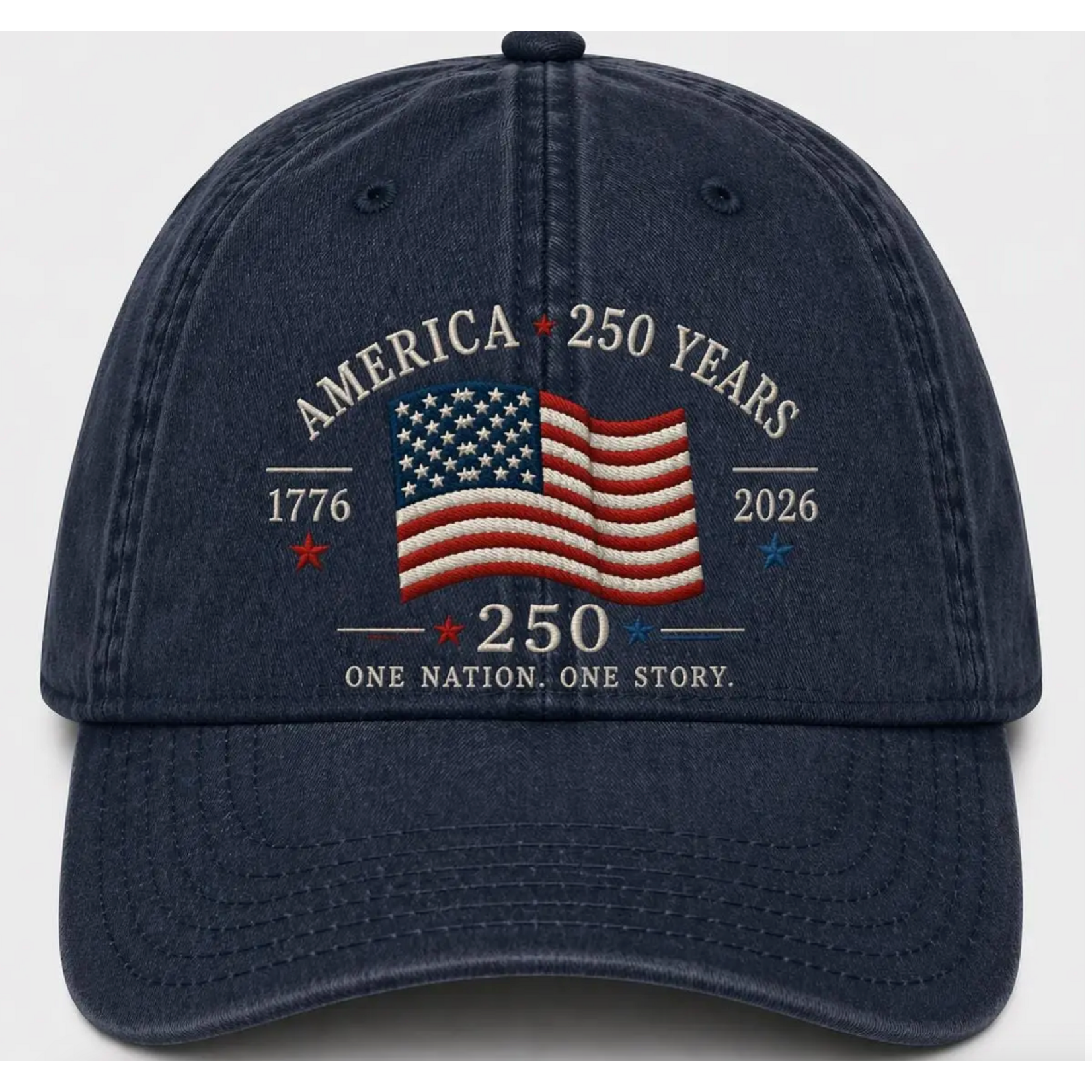 Gemishi America 250 Years Embroidered Hat, 1776–2026 Patriotic Cap