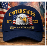 Gemishi 250th Anniversary Patriotic Eagle Embroidered Cap-Blue