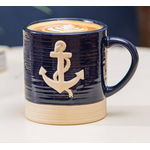 Seaside Retreat Coffee Cup Sculpted Anchor, 17oz, Gift Box