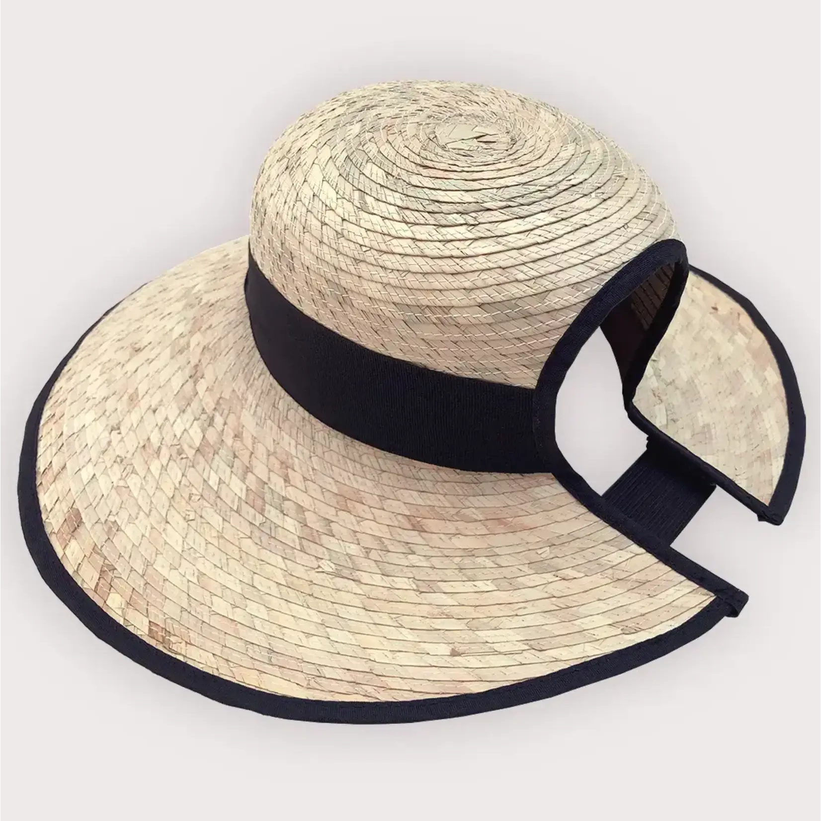 Lucy Hand-Woven Palm Straw Sun Hat, UPF 50+