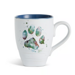 Dean Crouser Teal Paw Print Mug - 16oz by Dean Crouser