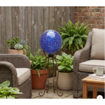 Sunnydaze Lavender Mosaic Gazing Ball with Solar Light - 10 in