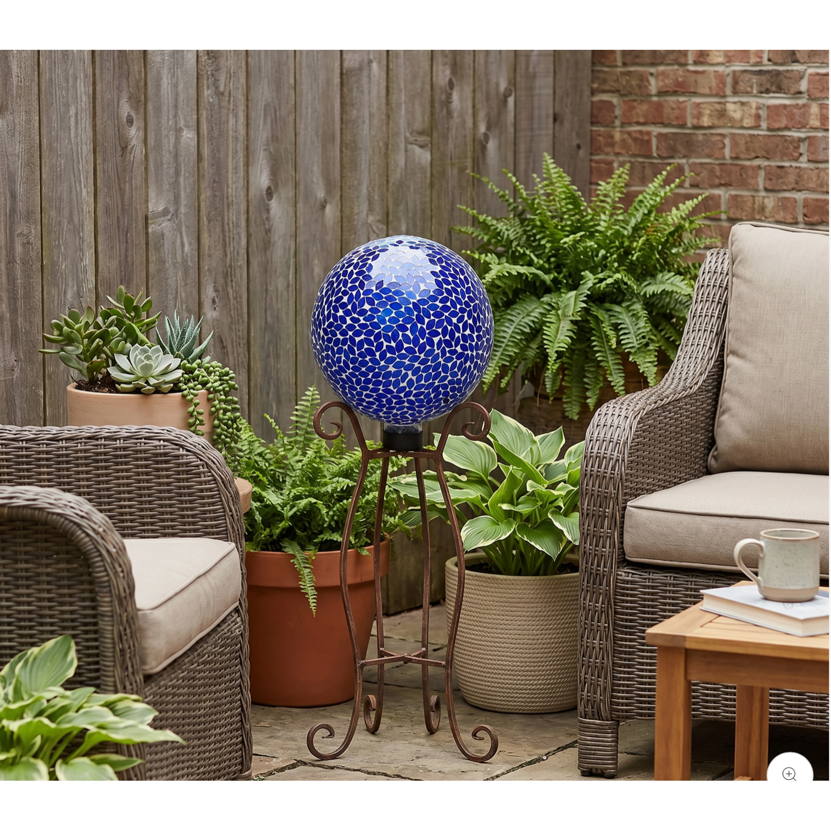 Sunnydaze Lavender Mosaic Gazing Ball with Solar Light - 10 in