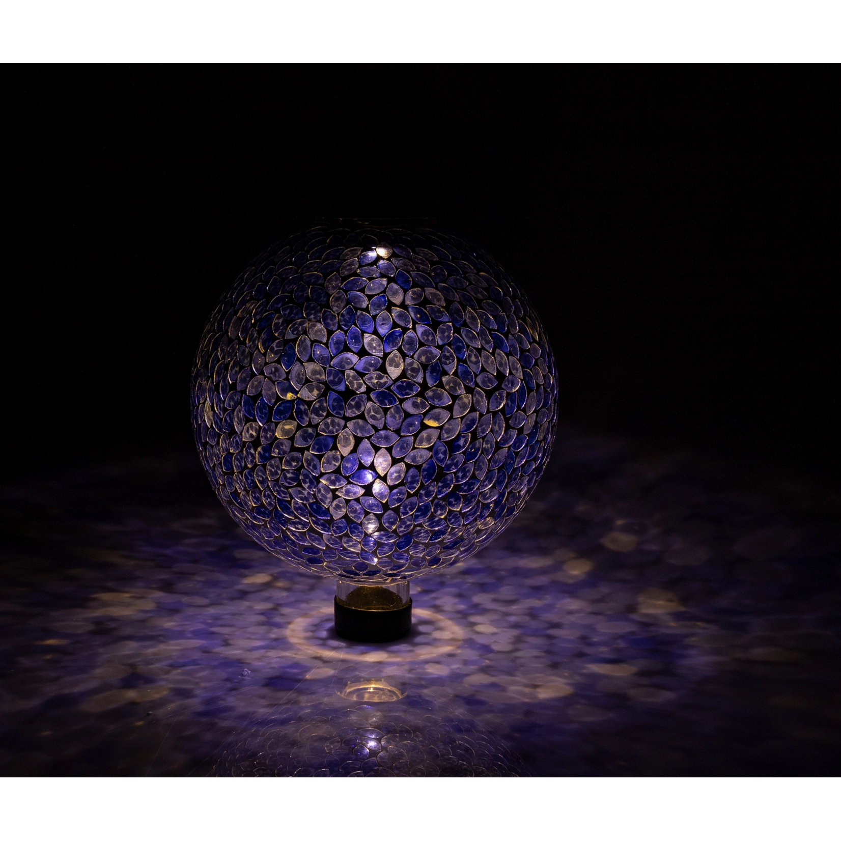 Sunnydaze Lavender Mosaic Gazing Ball with Solar Light - 10 in