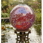 Sunnydaze Pearl Pink Mosaic Gazing Ball with Solar Light - 10 in