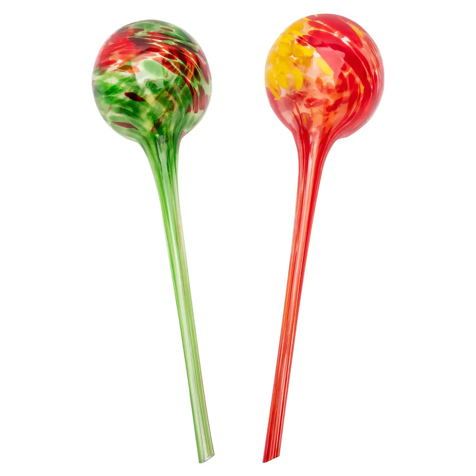 Lexi Home Indoor-Outdoor Large Glass Plant Self-Watering Globe Set (red)