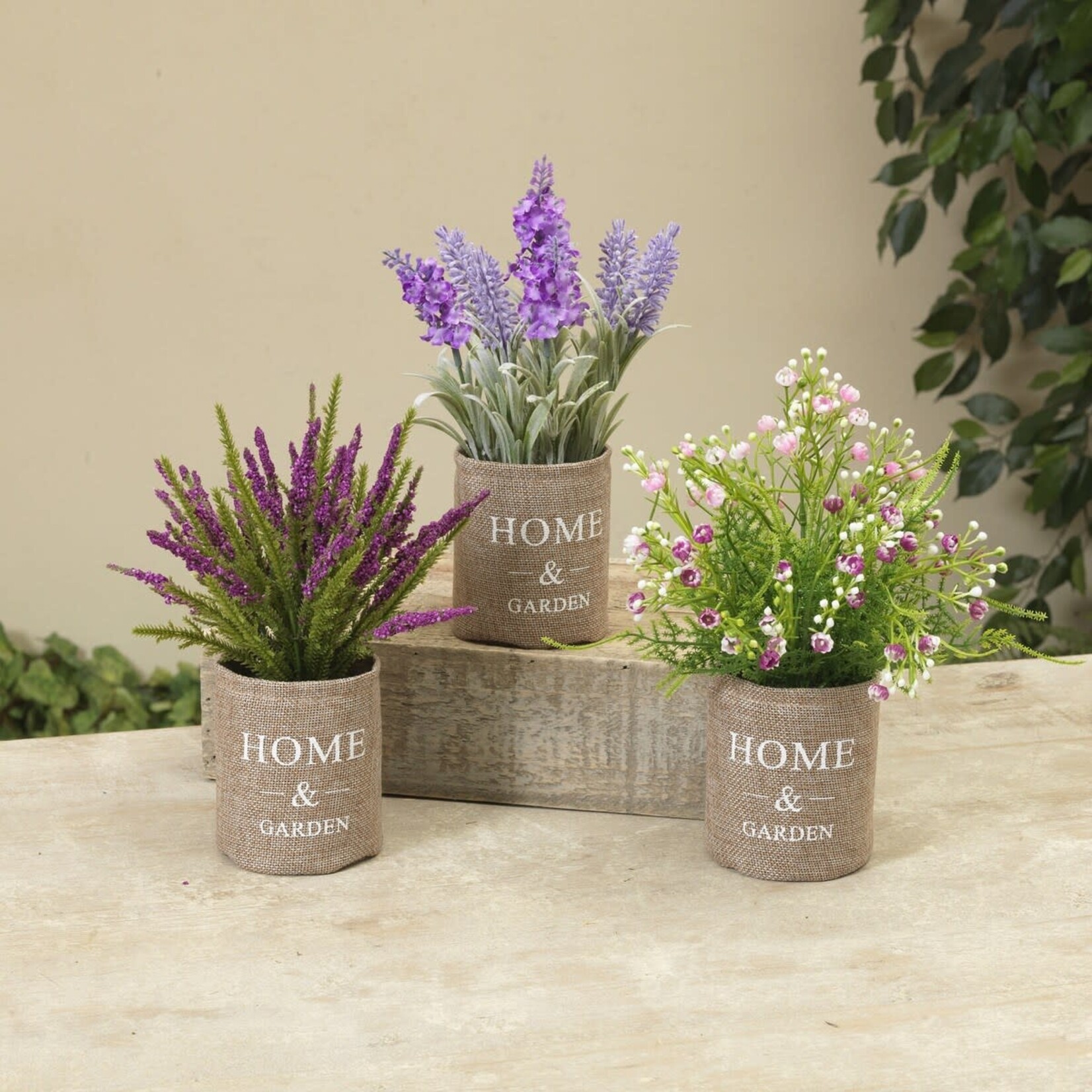 Wild Flower In Burlap Pot