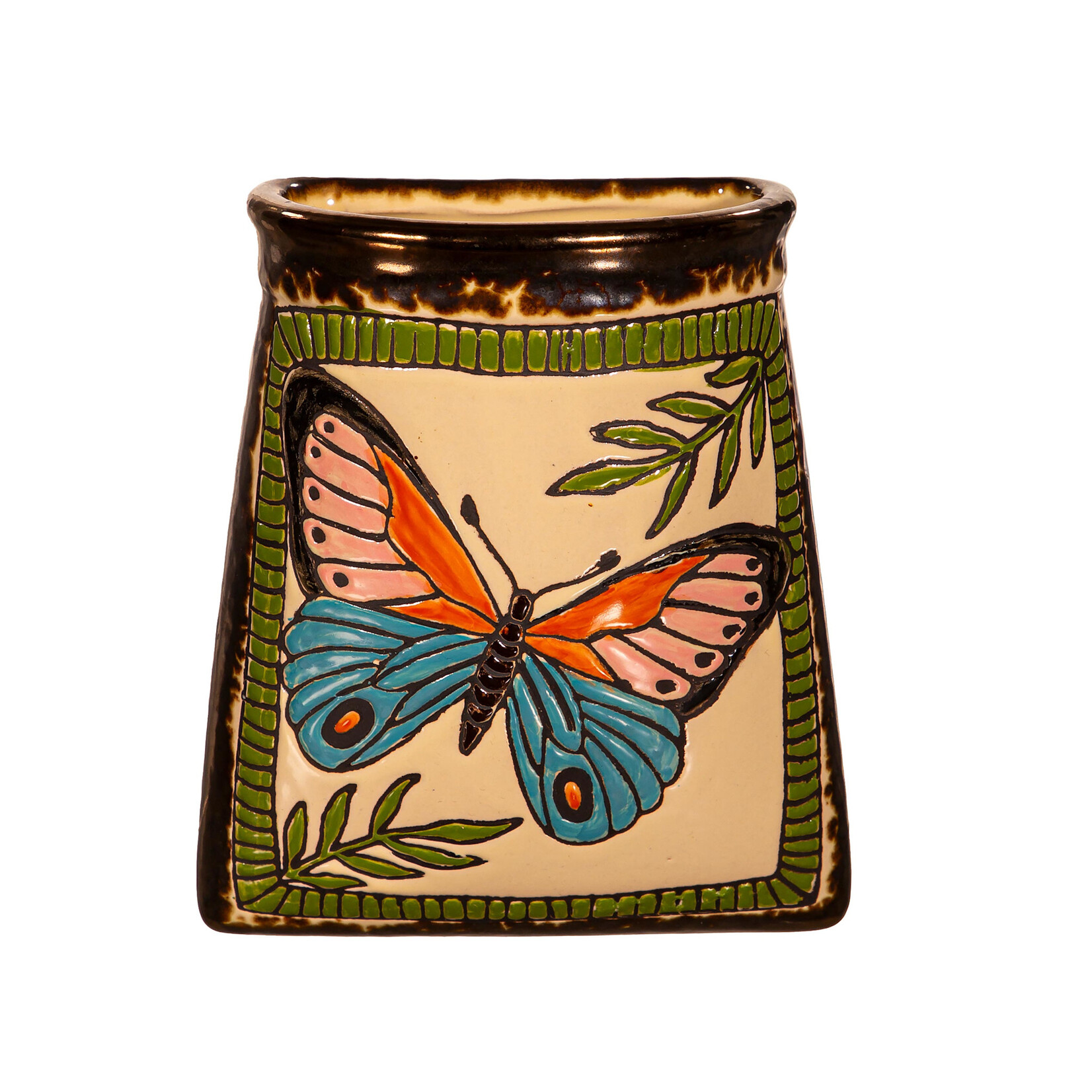 Ceramic Mini Wall Pocket Planter Sunflower or Butterfly