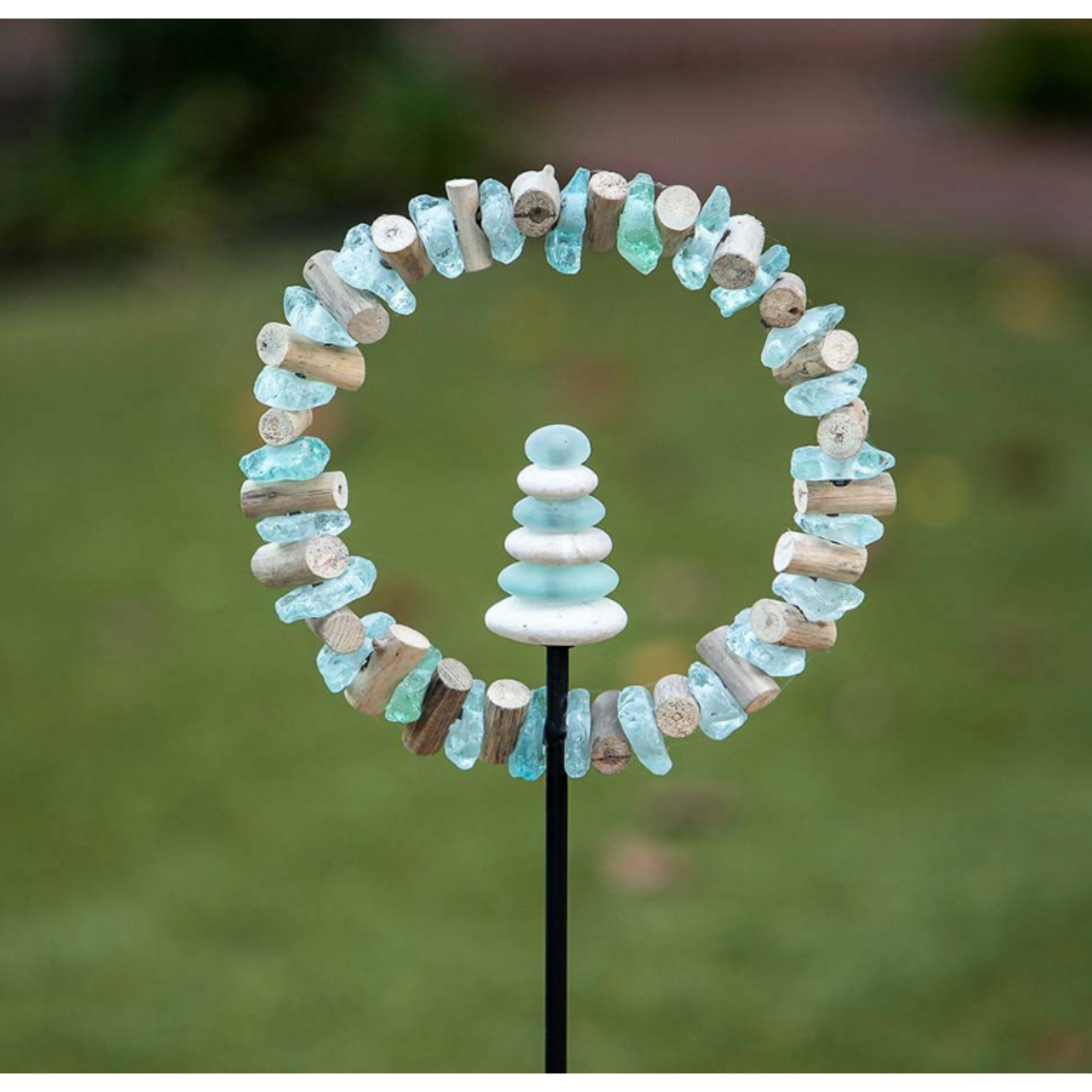 Garden Age Supply Glass Carin in Ring Garden Stake 4FT