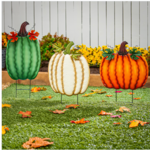Pumpkin Patch Metal Garden Stake, 22"H