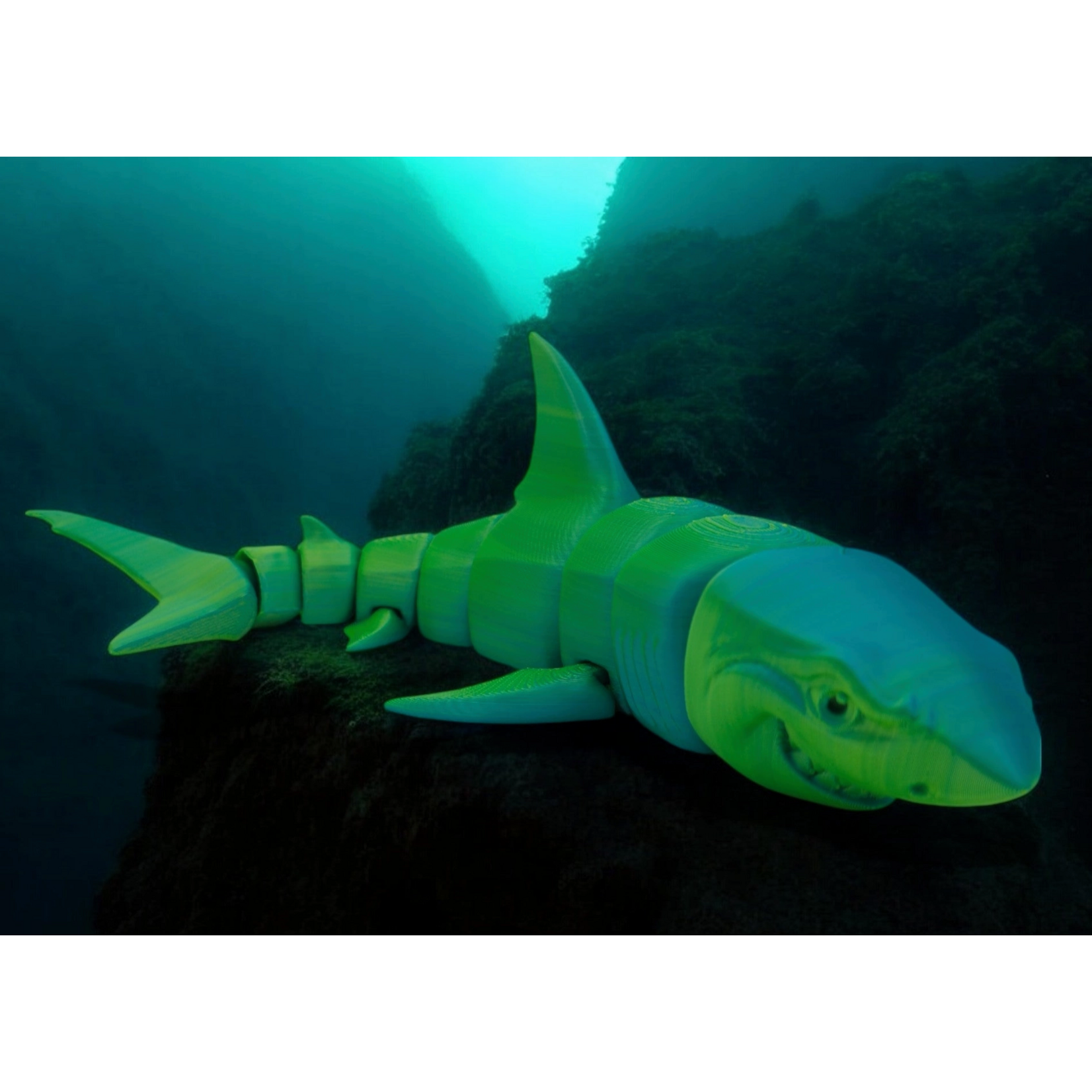 3D Printed Articulated Shark Toy - Jawsome Great White