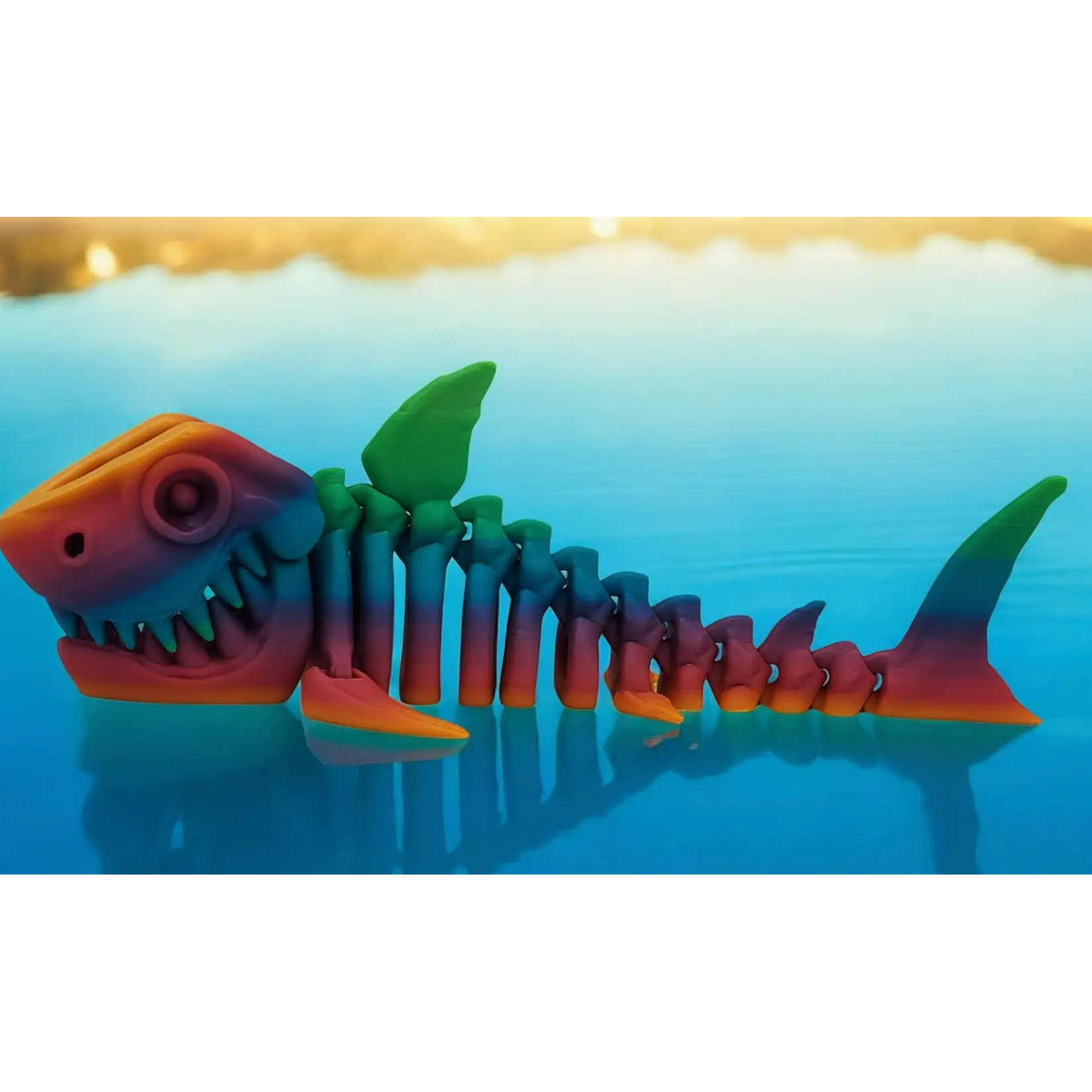 3D Printed Articulated Shark Toy - Skeleton Bonebite