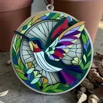 Stained Glass Hummingbird Ornament