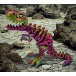 3D Printed Articulated T-Rex Toy - Skeletal T-Rex