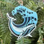 Whale Wave Ornament - Mystic CT