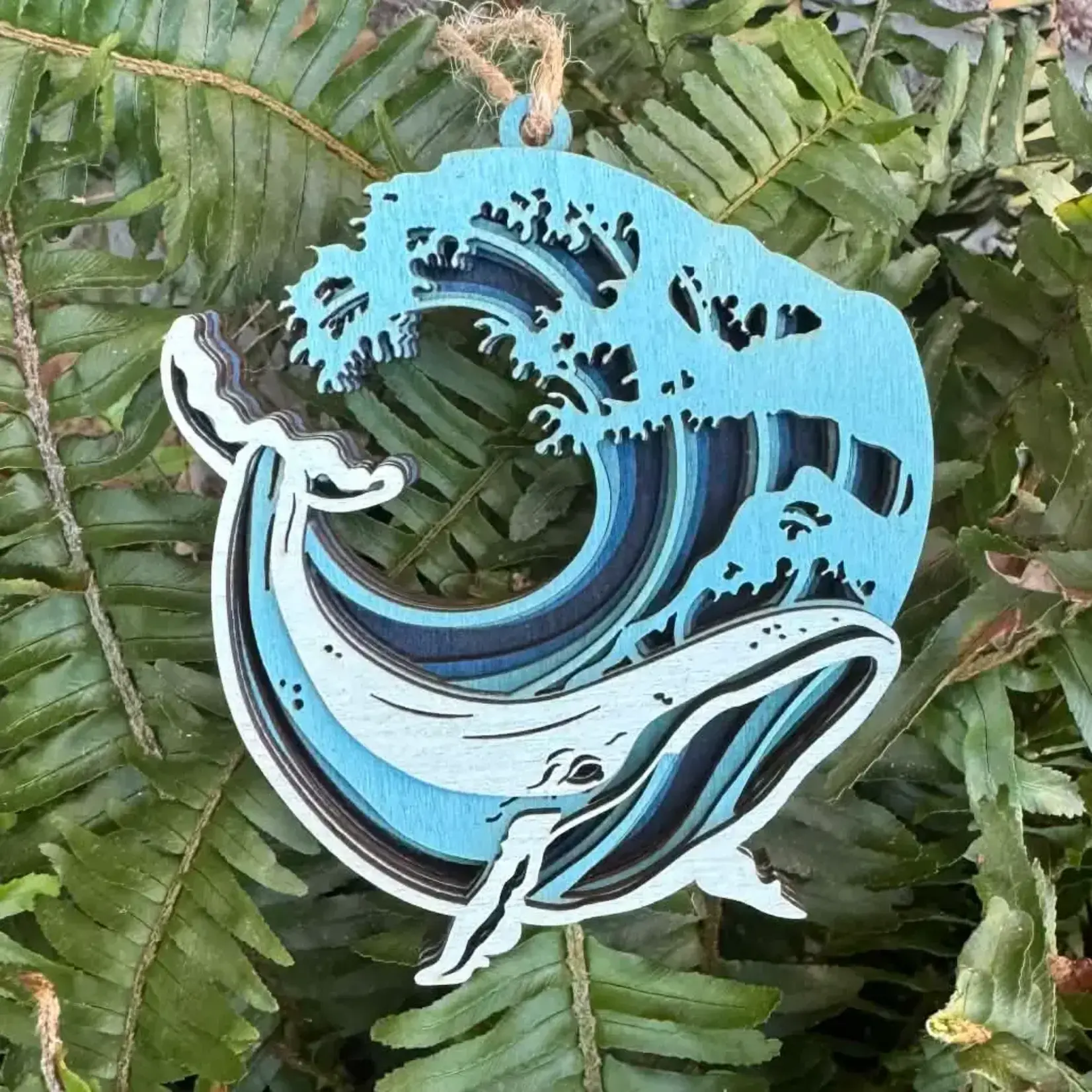 Whale Wave Ornament - Mystic CT
