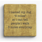 Paisley and Parsley Marble Coaster-I named my dog 5 miles...