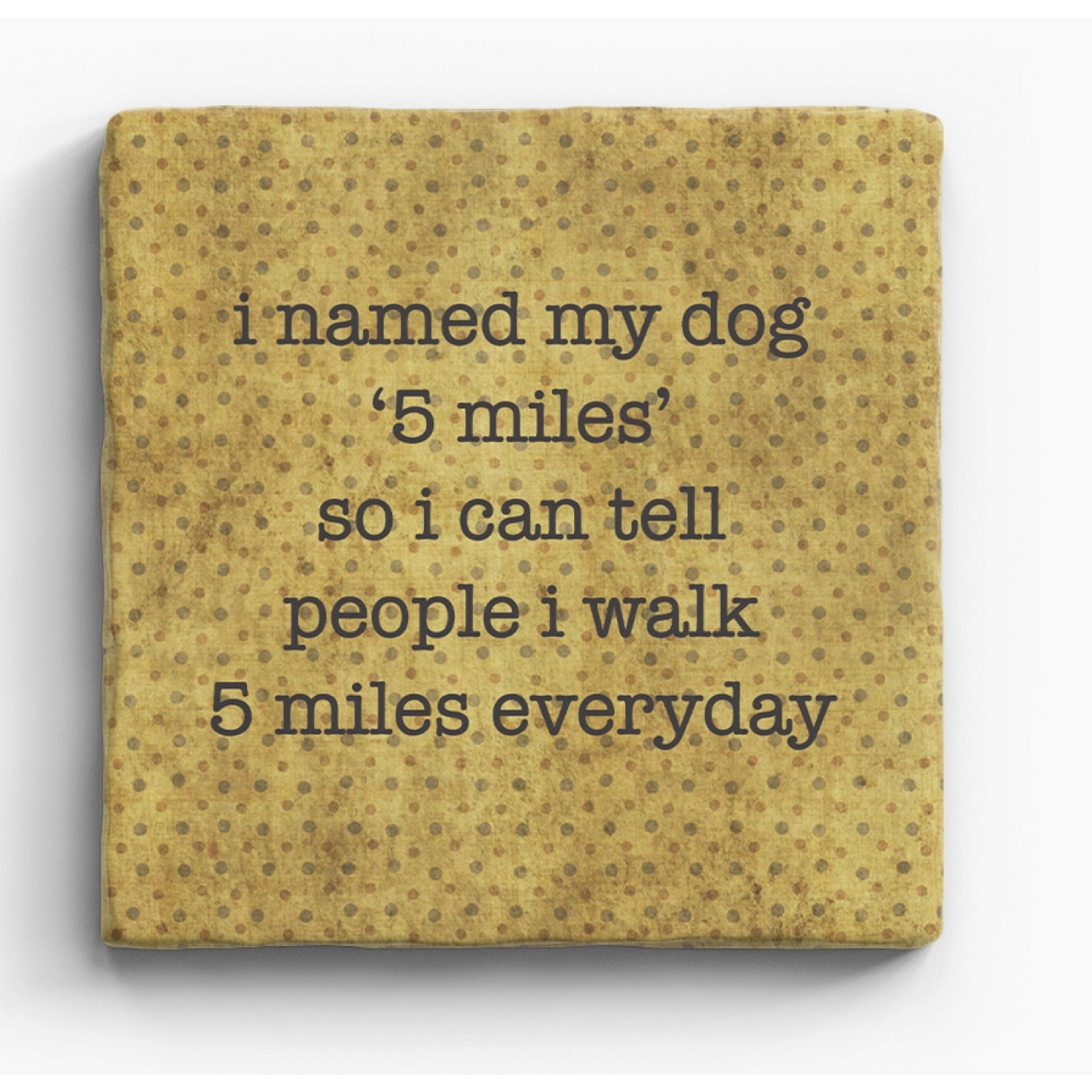 Paisley and Parsley Marble Coaster-I named my dog 5 miles...