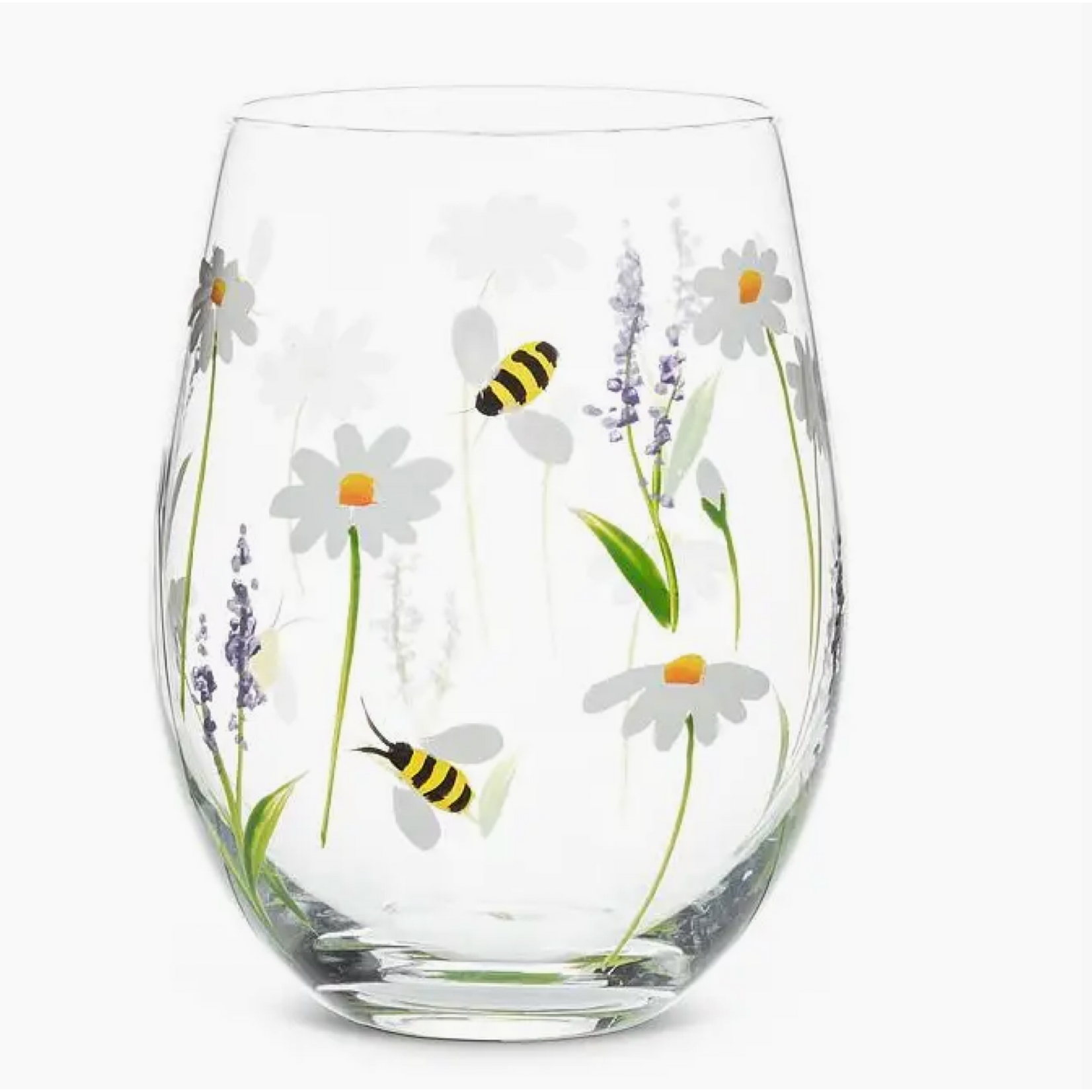 Abbott Lavender & Bees Stemless Wine Glass