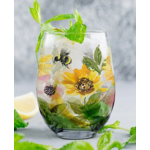 Abbott Sunflowers & Bees Stemless Wine Glass