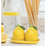 Abbott Lemon Salt & Pepper Shaker on Tray