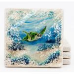 Sea Creations Water Color Coaster Sea Turtle