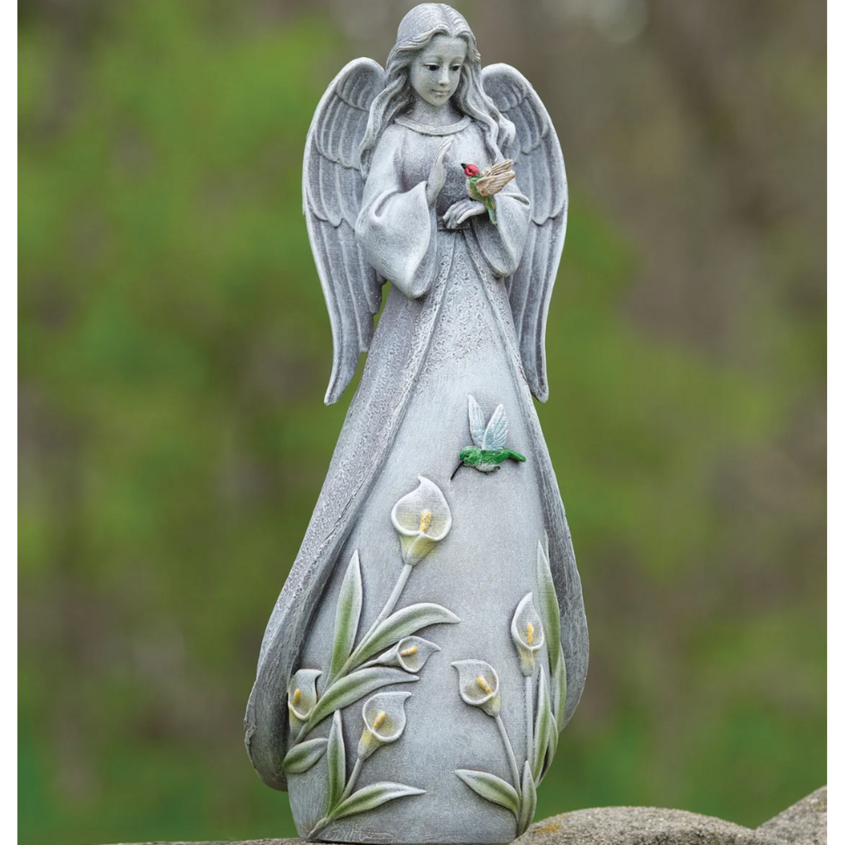 Hummingbird Angel Garden Statue 15"