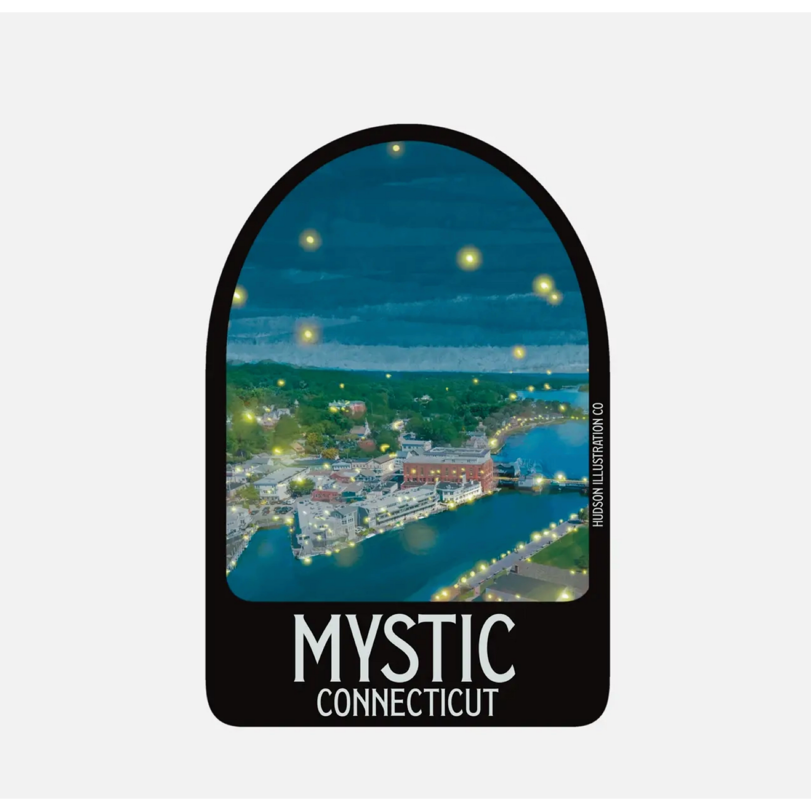 About Town Co Mystic CT Postcard-Featuring the Mystic River