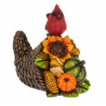 Ganz Horn of Plenty with Cardinal- 2 Assorted-Sunflowers or Apples