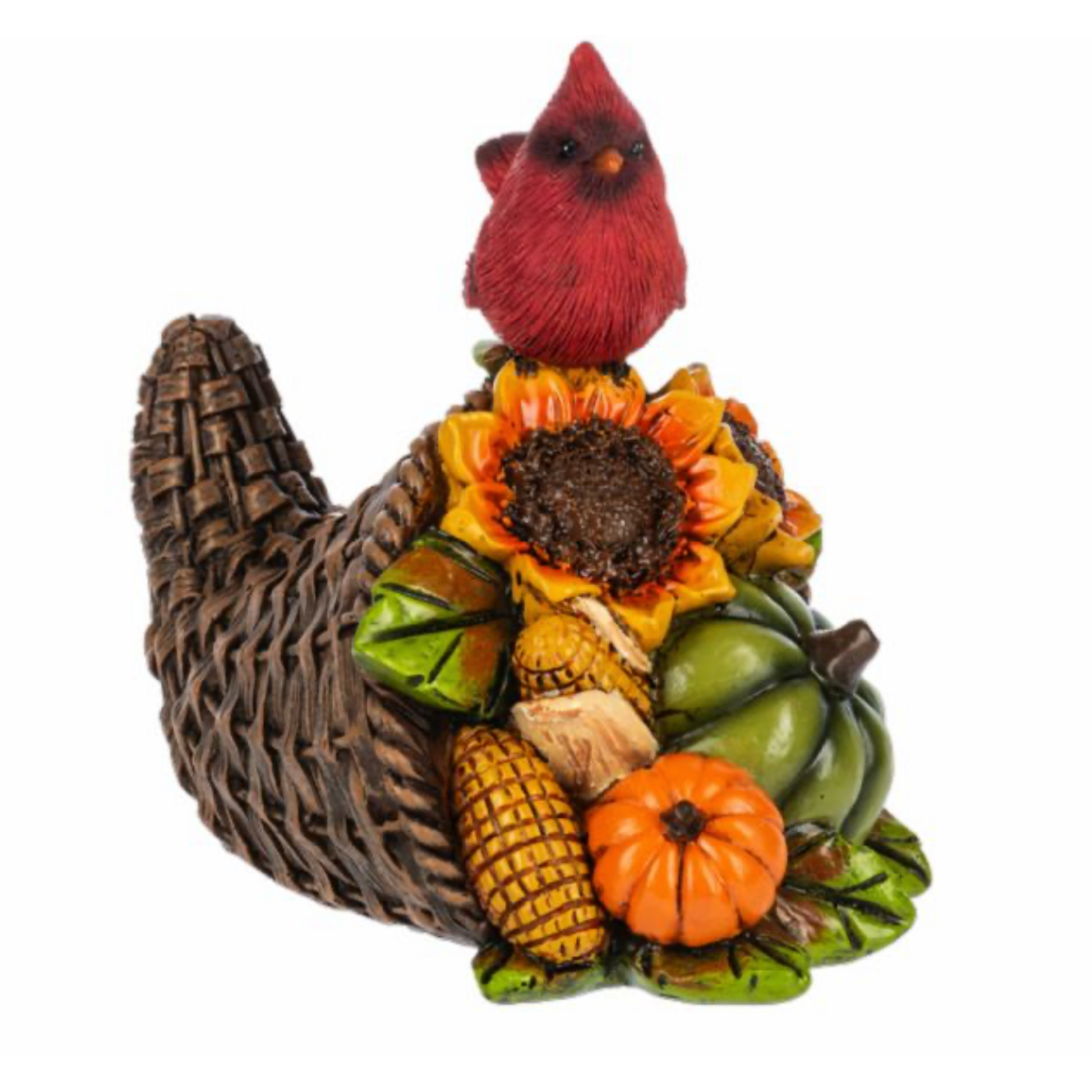 Ganz Horn of Plenty with Cardinal- 2 Assorted-Sunflowers or Apples