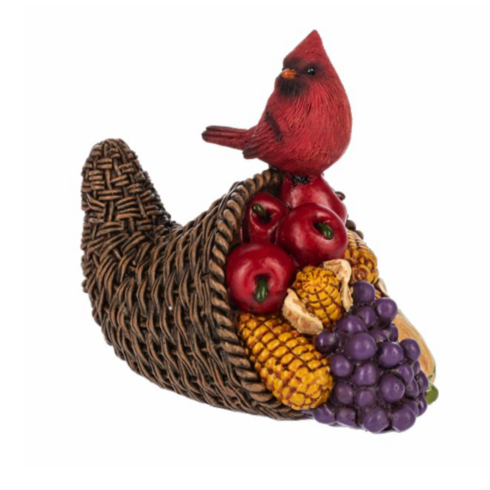 Ganz Horn of Plenty with Cardinal- 2 Assorted-Sunflowers or Apples