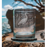 Benoits Crane Glass Hand Engraved