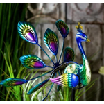 Solar Peacock Stake Wind Spinner