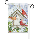Demdaco Cardinal Birdhouse Garden Flag